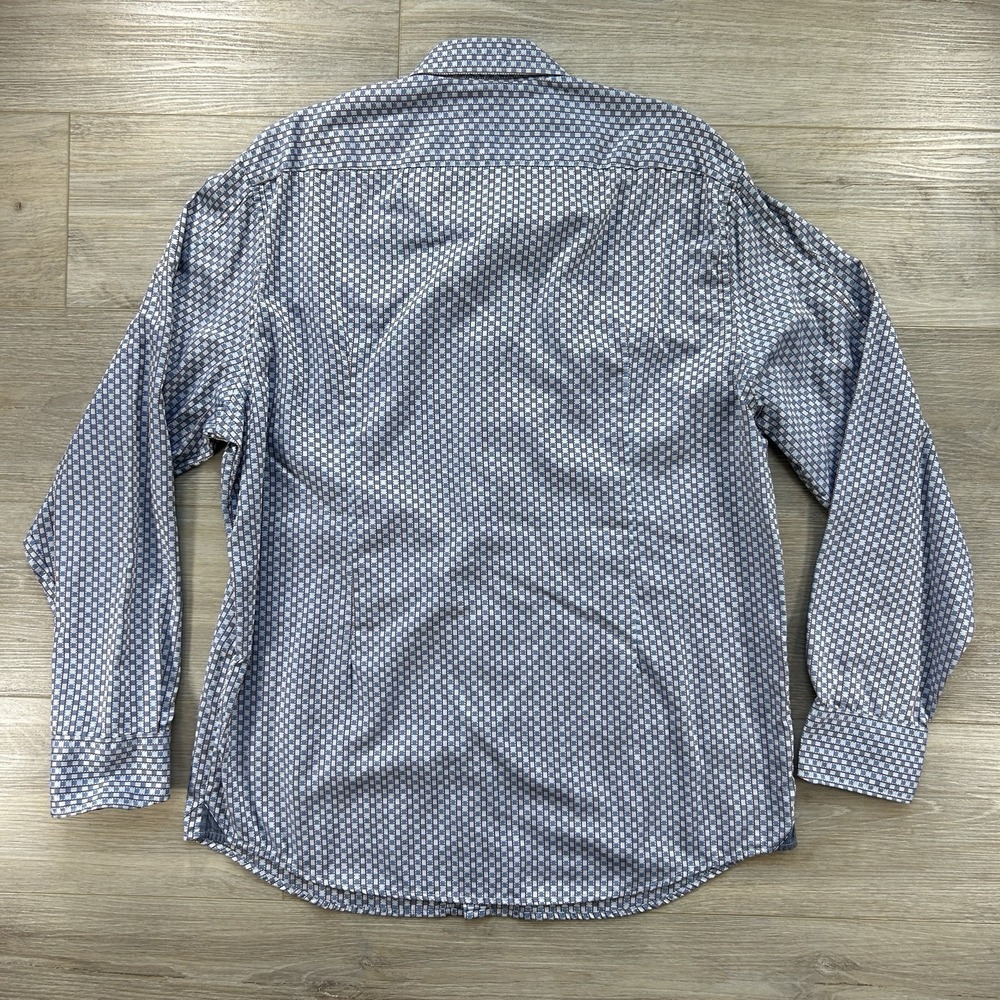 Tommy Bahama Medium Island Modern Fit Blue‎ Check Long Sleeve Button Down Cotton - Picture 4 of 11